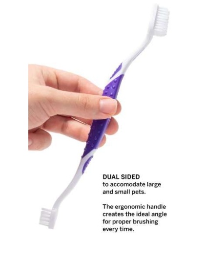 Professional Pet Toothbrush - Patented 45 Degree Dual-Ended Brush Head