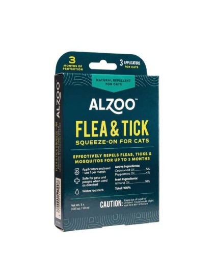 ALZOO Plant-Based Flea & Tick Repellent Squeeze-On Cat