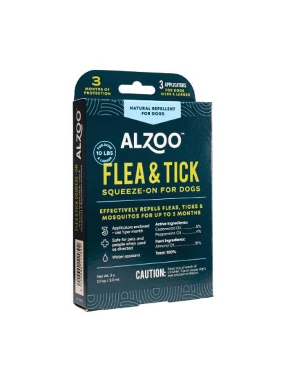 ALZOO Plant-Based Flea & Tick Repellent Squeeze-On Dog