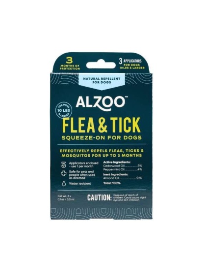 ALZOO Plant-Based Flea & Tick Repellent Squeeze-On Dog