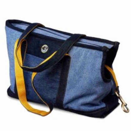 Indigo - Patched Denim Dog Carrier - One Size