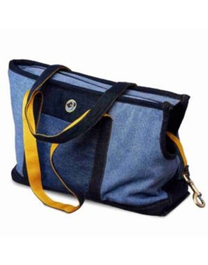 Indigo - Patched Denim Dog Carrier - One Size