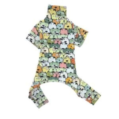 Light Green - Cartoon Dog Faces PJ - Large