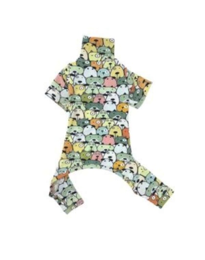 Light Green - Cartoon Dog Faces PJ - Medium