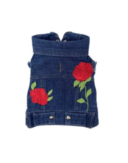 Indigo - Rose Embroidered Vest - X-Small