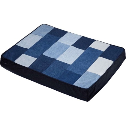 Indigo - Patched Denim Dog Bed - Small