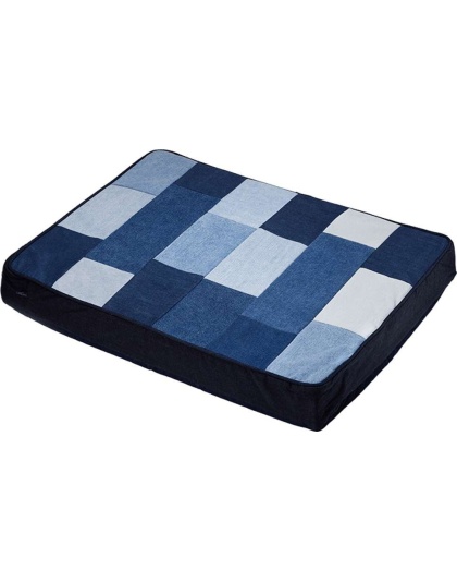 Indigo - Patched Denim Dog Bed - Small