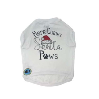 White - Santa Paws Tee - Large