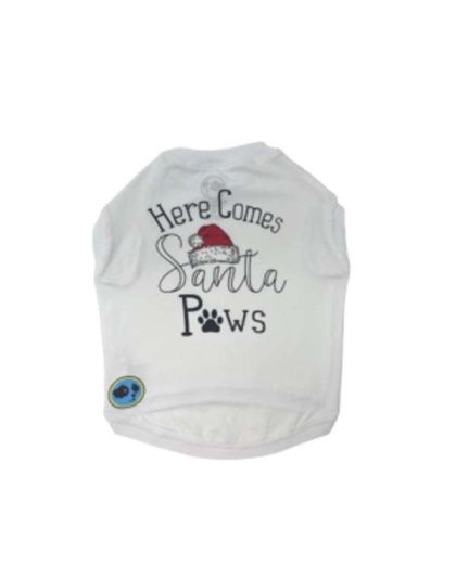 White - Santa Paws Tee - Small