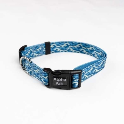 Tidal Pattern Dog Collar - Medium 3/4in wide by 11