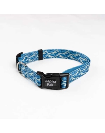 Tidal Pattern Dog Collar - Medium 3/4in wide by 11