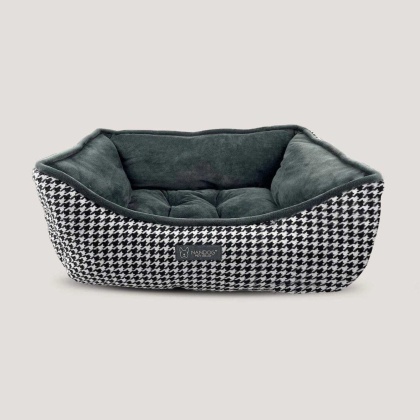 NANDOG Houndstooth Micro Plush Reversible Pet Bed