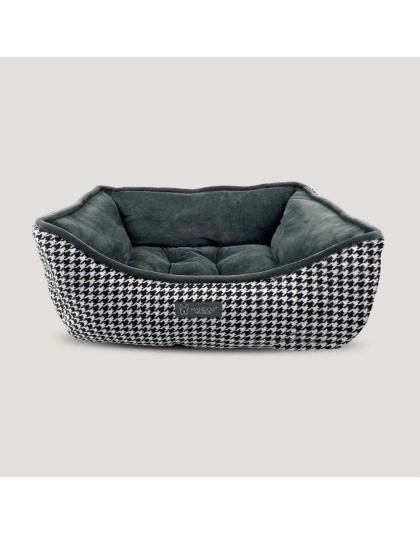 NANDOG Houndstooth Micro Plush Reversible Pet Bed