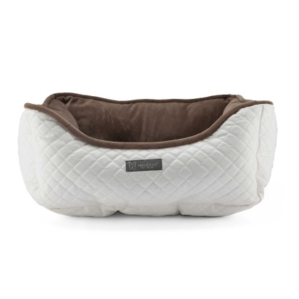 WHITE & BROWN - NANDOG Prive Collection Quilted Vegan Leather