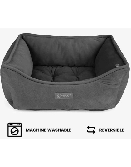 DARK GRAY - NANDOG Reversible Micro-Plush Fabric Pet Bed