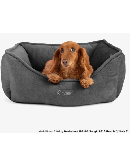 DARK GRAY - NANDOG Reversible Micro-Plush Fabric Pet Bed