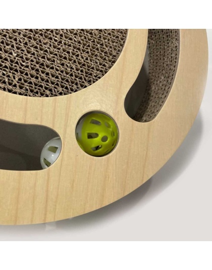 NANDOG Round Shape Open Play Set Wood Cat Scratcher