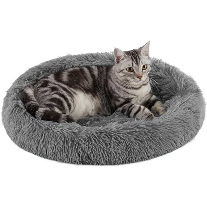 Grey - Best Friends by Sheri Cat Donut Bed  - 21x20