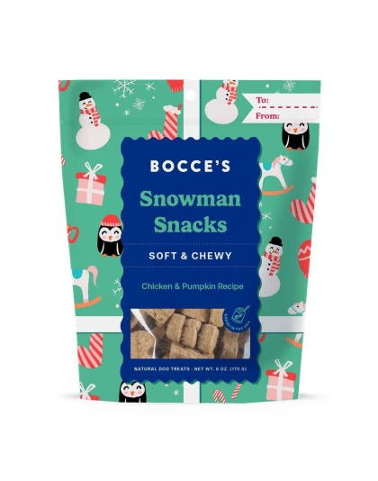 Bocce's Bakery Snowman Snacks Soft & Chewy Dog Treats