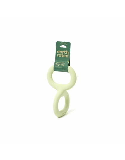 Green - Earth Rated Rubber Tug Dog Toy  - Small