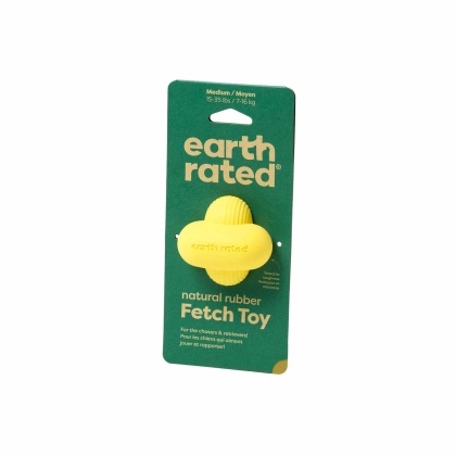 Yellow - Earth Rated Rubber Fetch Dog Toy  - Medium