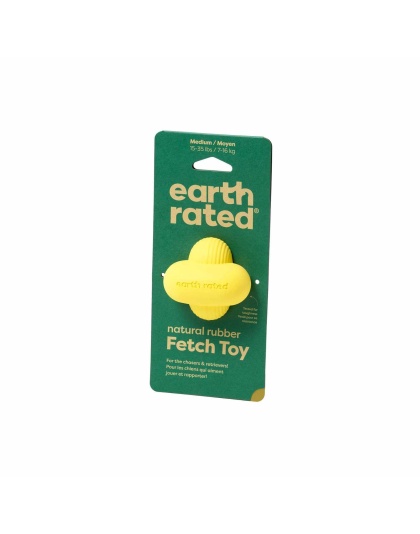 Yellow - Earth Rated Rubber Fetch Dog Toy  - Medium