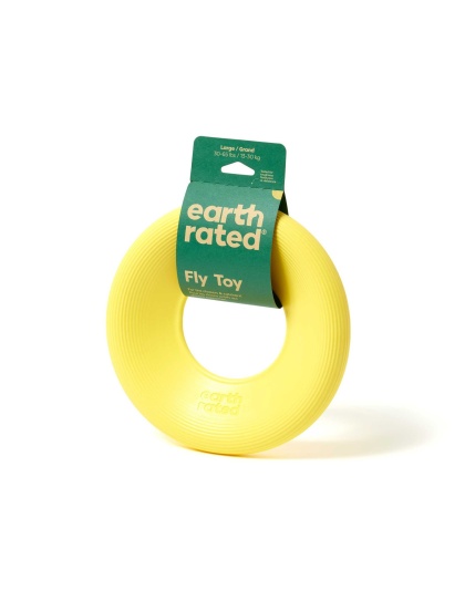 Yellow - Earth Rated TPE Flyer Dog Toy  - Large