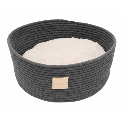 Slate Grey - FuzzYard Life Rope Basket Bed