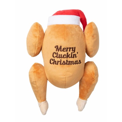 FuzzYard Merry Cluckin' Christmas Plush Dog Toy  - L