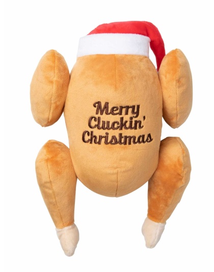 FuzzYard Merry Cluckin' Christmas Plush Dog Toy  - L