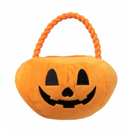 FuzzYard Trick or Treat Pumpkin Basket Plush Dog Toy