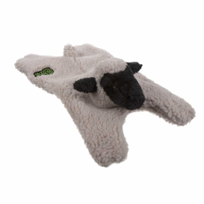 goDog Barnyard Buddies Lamb Squeaky Plush Flattie Dog Toy  - Large