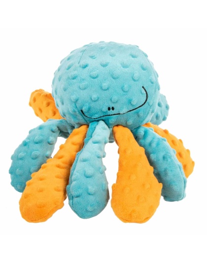 goDog Crazy Tugs Octopus Squeaky Plush Dog Toy Large