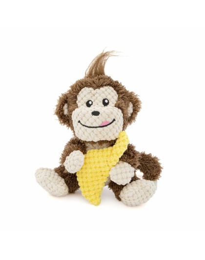 GURU Pet Company Loveys Monkey Plush Dog Toy Medium