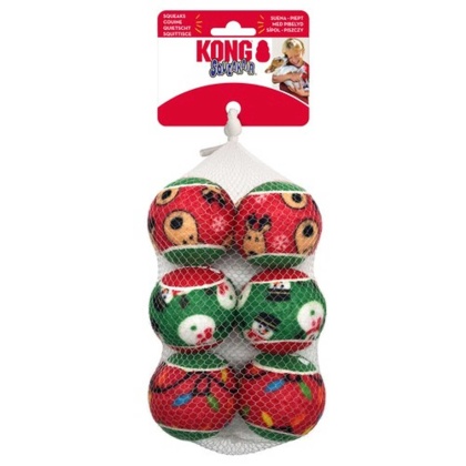 KONG Holiday SqueakAir(R) Balls 6-pk  - Md