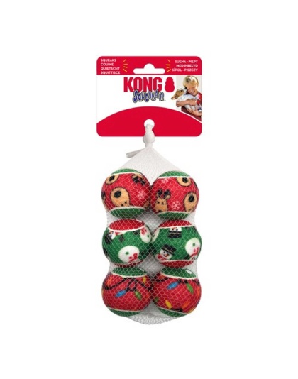 KONG Holiday SqueakAir(R) Balls 6-pk  - Sm