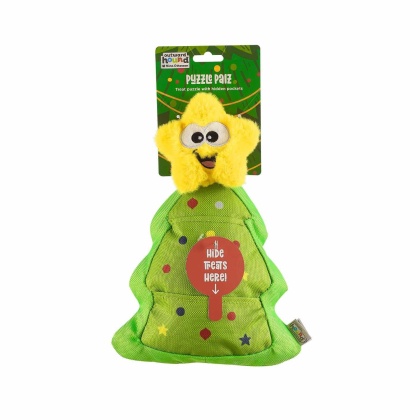 Nina Ottosson Puzzle Palz Christmas Tree Interactive Dog Toy Green