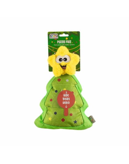 Nina Ottosson Puzzle Palz Christmas Tree Interactive Dog Toy Green