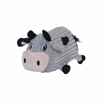 Outward Hound Fattiez Cow Plush Dog Toy Gray Medium