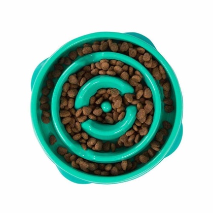 Turquoise - Outward Hound Fun Feeder Slo Bowl  - Small