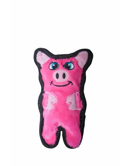 Outward Hound Invincibles Pig Durable Plush Dog Toy Pink XS