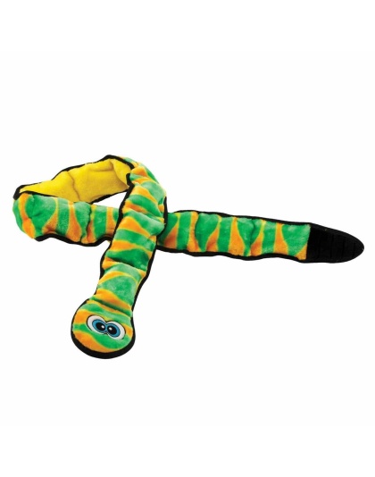 Green - Outward Hound Invincibles Snake Durable Plush Dog Toy  - XXL