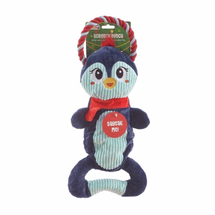 Outward Hound Scrunch Bunch Penguin Rope Dog Toy Navy