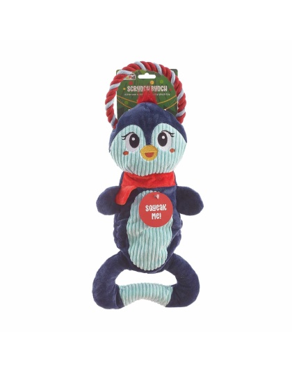 Outward Hound Scrunch Bunch Penguin Rope Dog Toy Navy