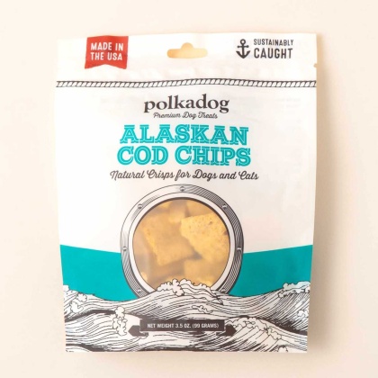 Polkadog Alaskan Cod Chips Dog and Cat Treats 3.5oz