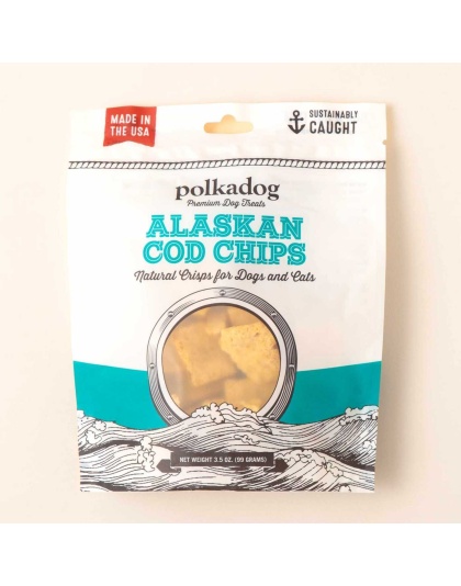 Polkadog Alaskan Cod Chips Dog and Cat Treats 3.5oz