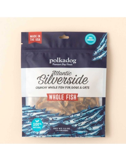 Polkadog Silverside Whole Fish Dog and Cat Treats 2.5oz