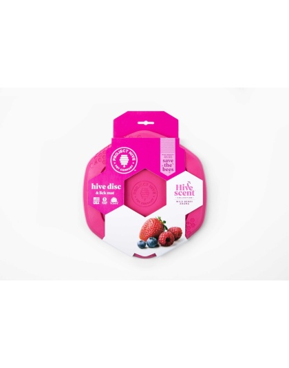 Project Hive Wild Berry Scent Hive Disc & Lick Mat Pink