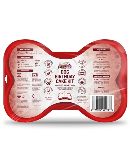 Red Velvet - Puppy Cake Dog Birthday Cake Kit  - 9oz