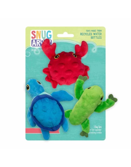 SnugArooz Lil Ocean Buddies Plush Dog Toys 3pk